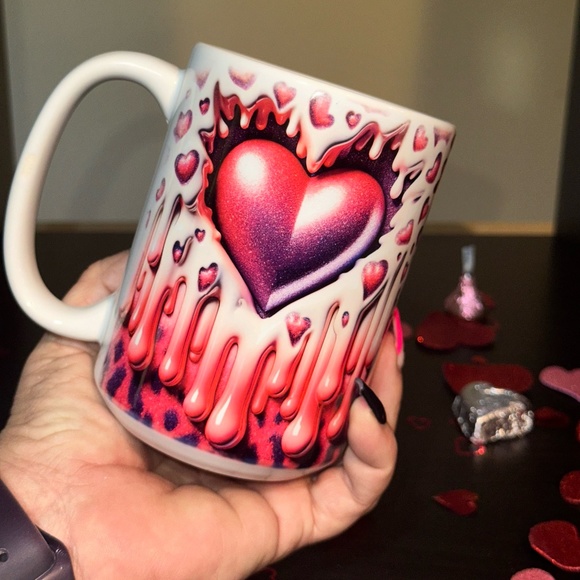 Hand Crafted Sublimated 3D Heart Mug - Picture 13 of 13